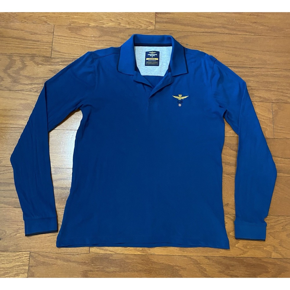 Polo Aeronautica Militare Uomo ML Frecce Tricolori Aquila Grigia Melange Medium